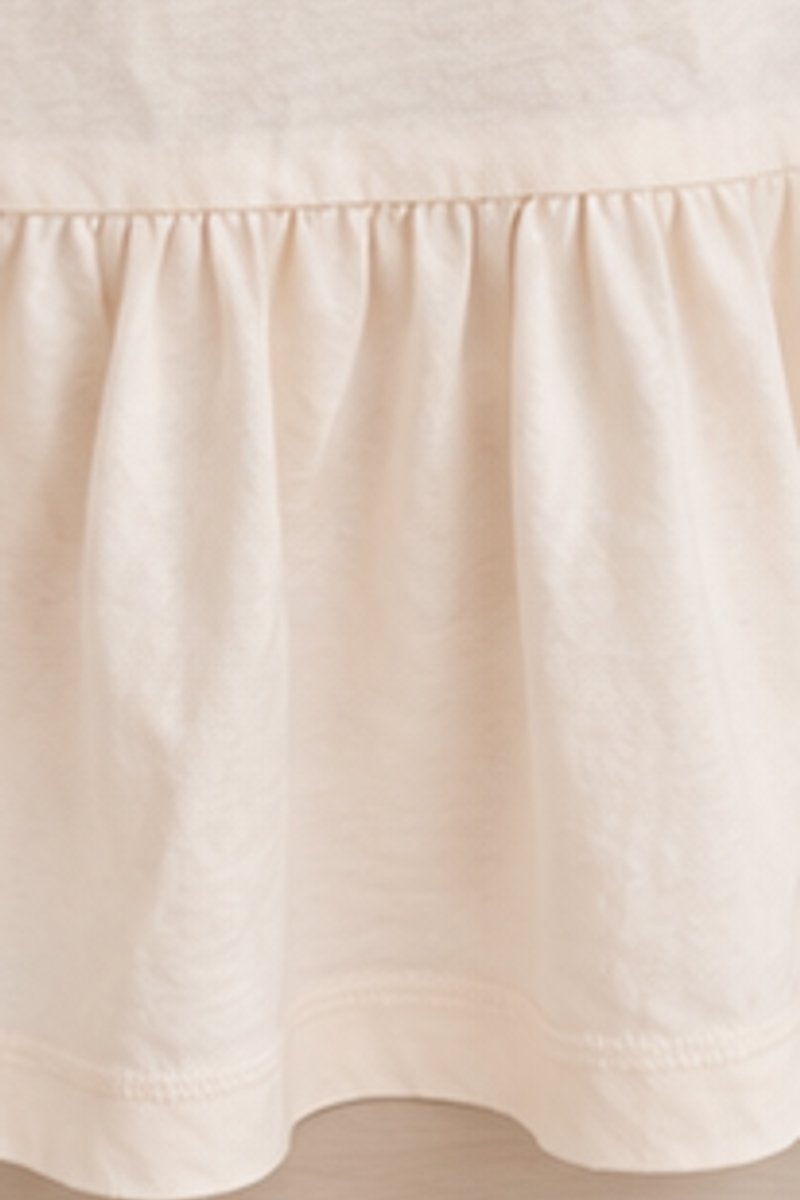 Beige ruffle hem dress