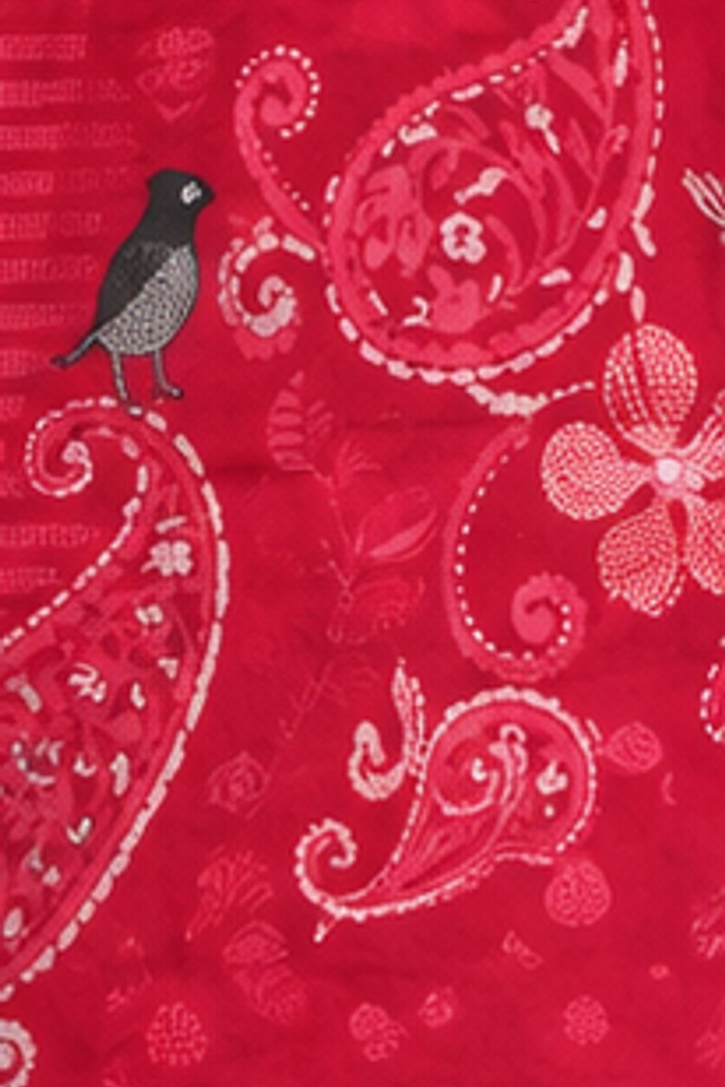 Red printed dress