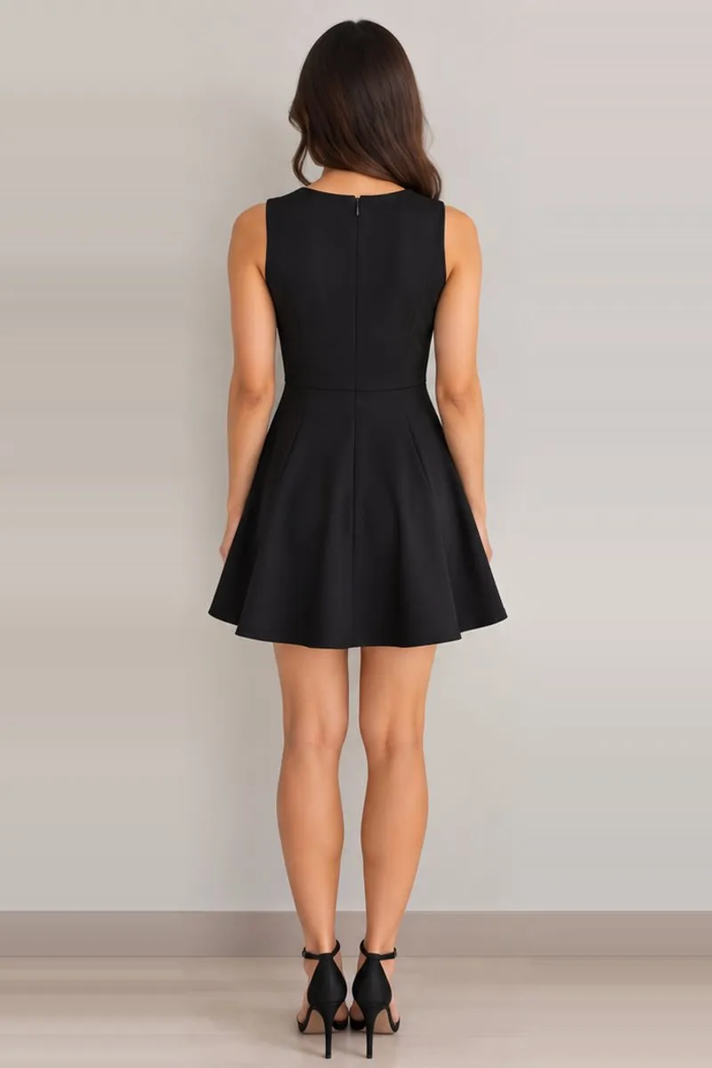Vintage black fit and flare dress, size S, photo 2 of 6