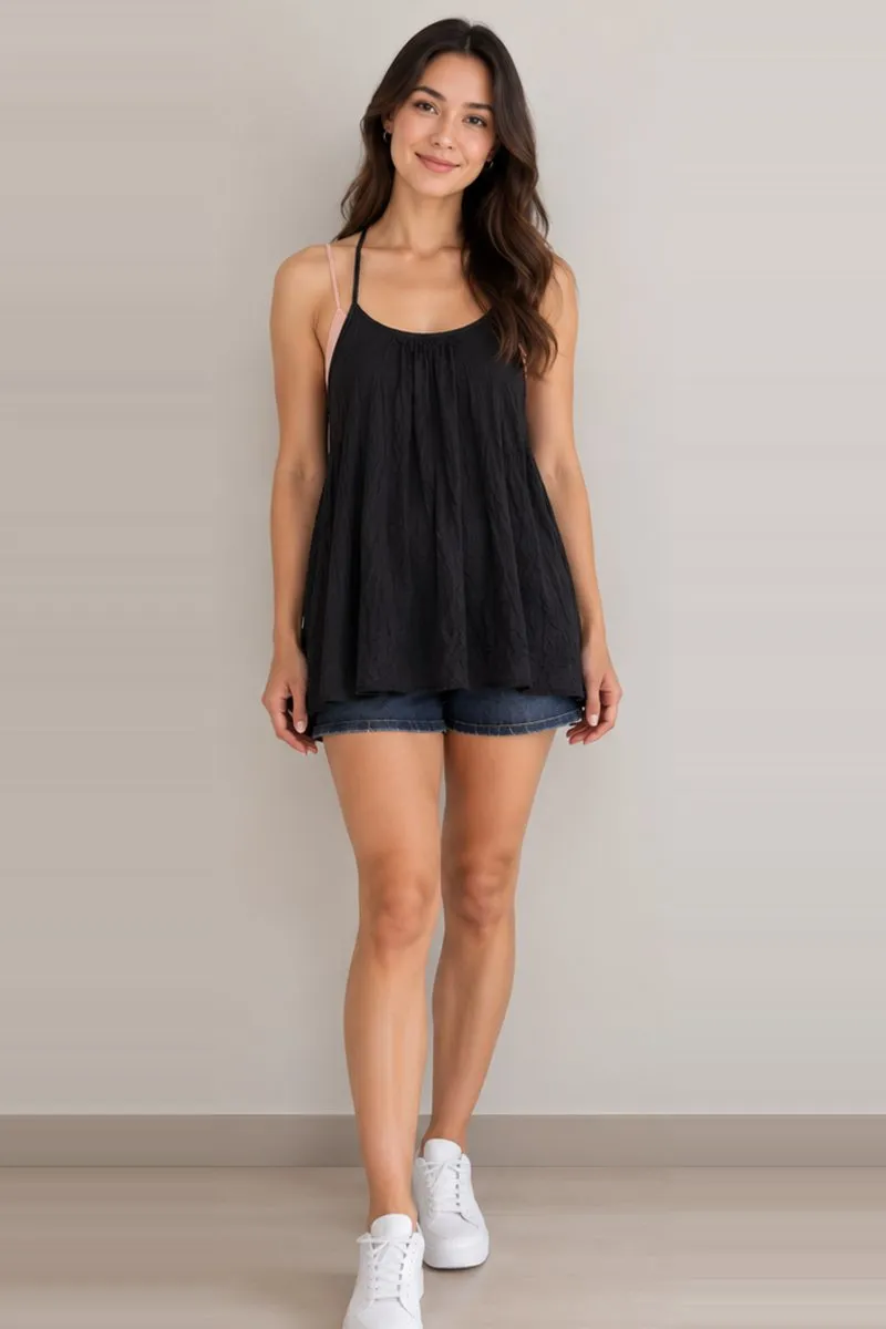 Vintage Lovestitch black halter neck loose top, size S