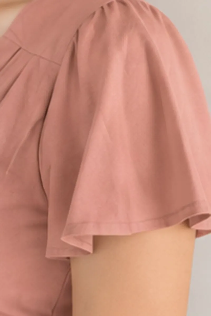 Vintage BerryLush dusty rose wrap midi dress, size M, photo 6 of 6