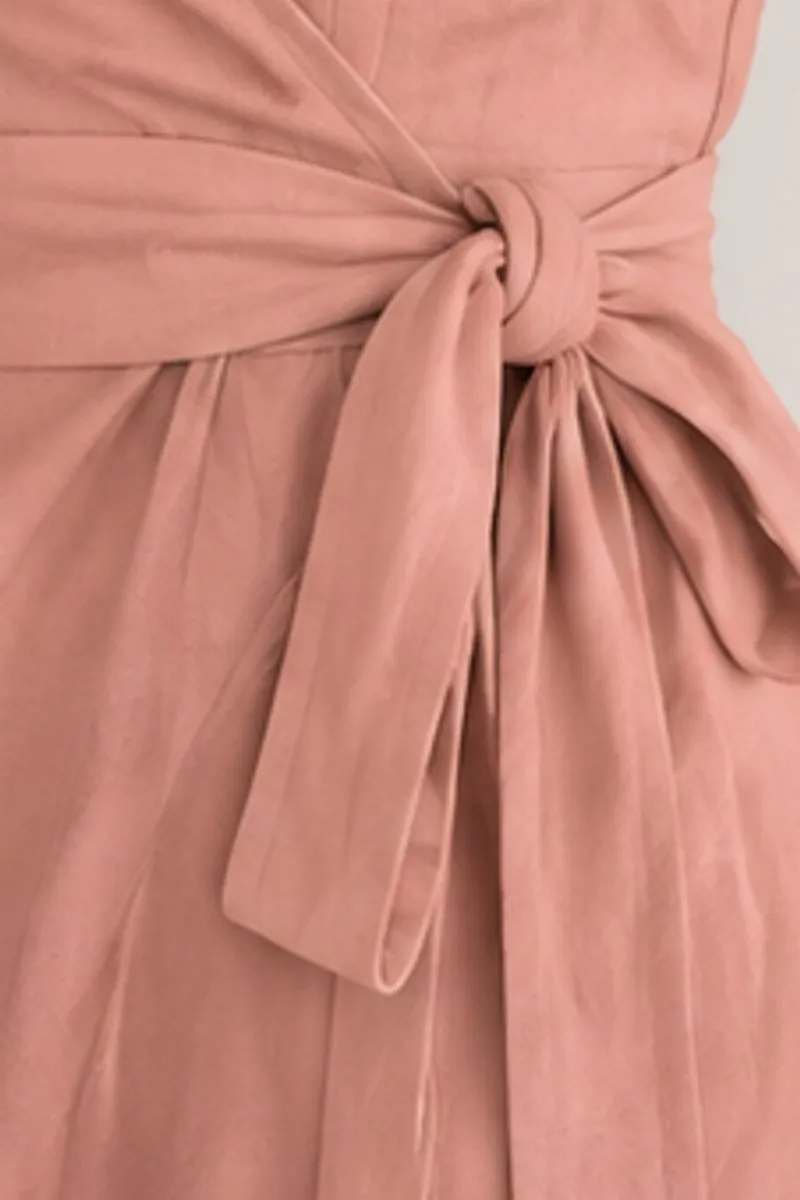 Vintage BerryLush dusty rose wrap midi dress, size M, photo 5 of 6