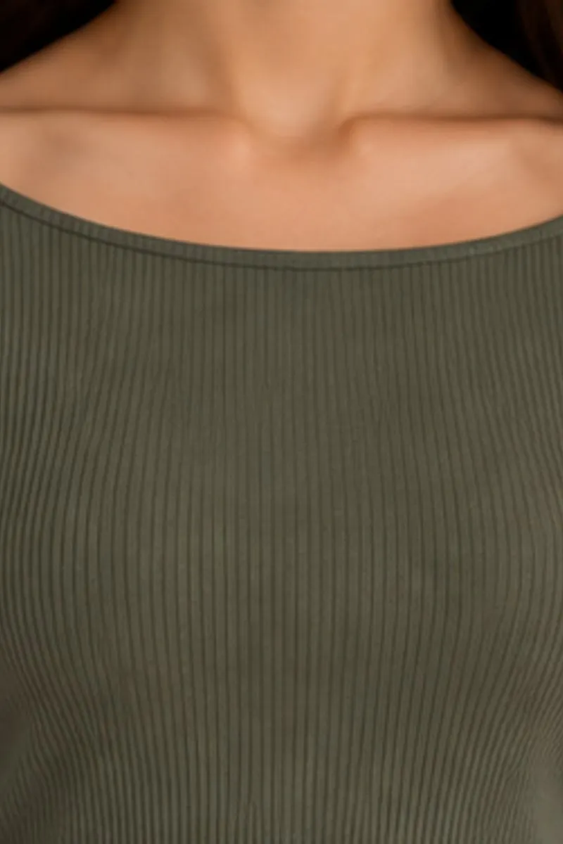 Vintage Tokyo Talkies olive green bodycon dress, size S, photo 4 of 6
