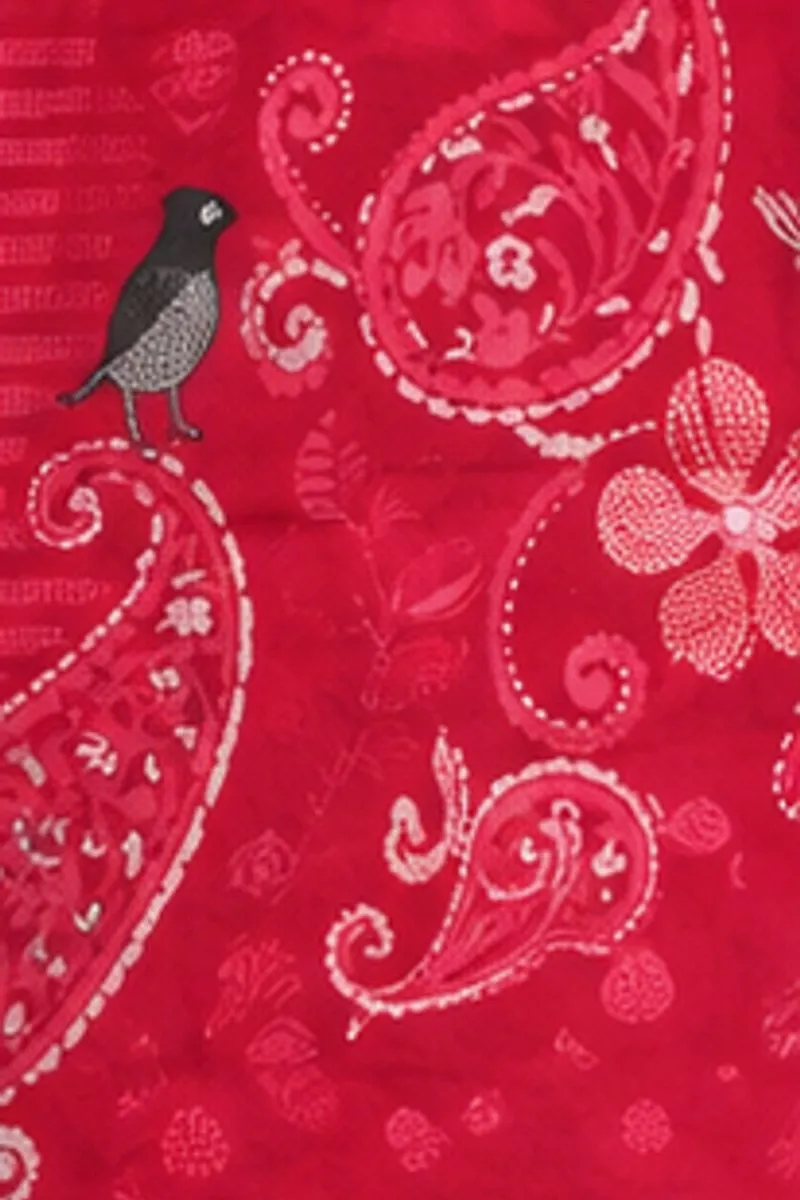 Vintage Bombay Paisleys red printed dress, size XS, photo 6 of 6