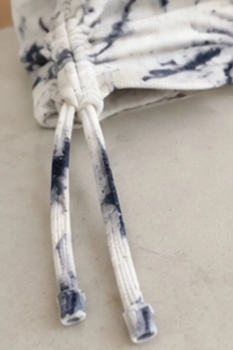Vintage H&M white and navy tie-dye bodycon dress, size S, photo 6 of 6