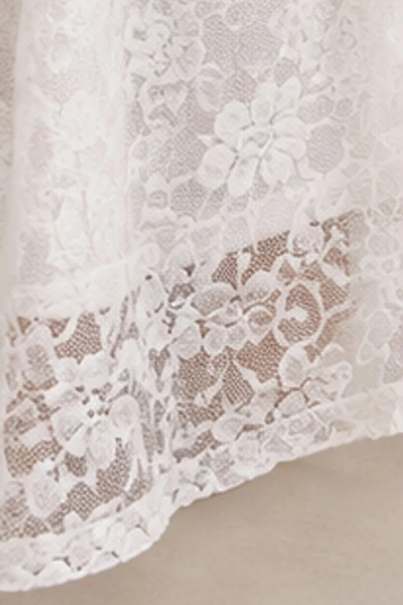 Vintage white lace fit and flare dress, size S, photo 6 of 6