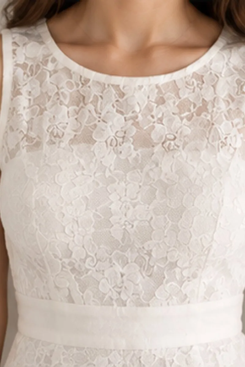 Vintage white lace fit and flare dress, size S, photo 4 of 6