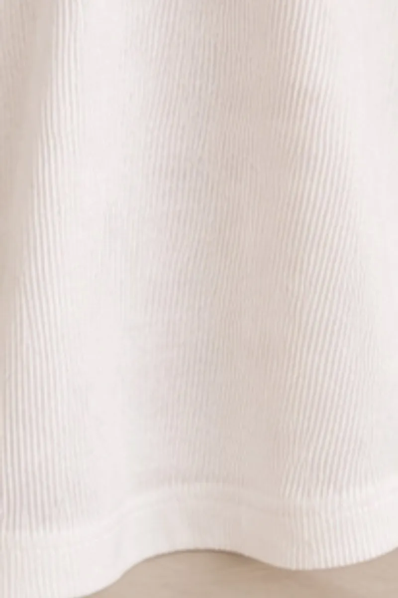 Vintage H&M white ribbed fit and flare dress, size S, photo 6 of 6